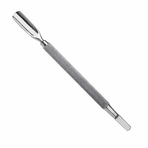 Hanki täydelliset kynsinauhat tällä ammattilaistason 2-in-1 työkalulla. Pyöristetty pää työntää ja terävä kärki puhdistaa. Ruostumatonta terästä.
