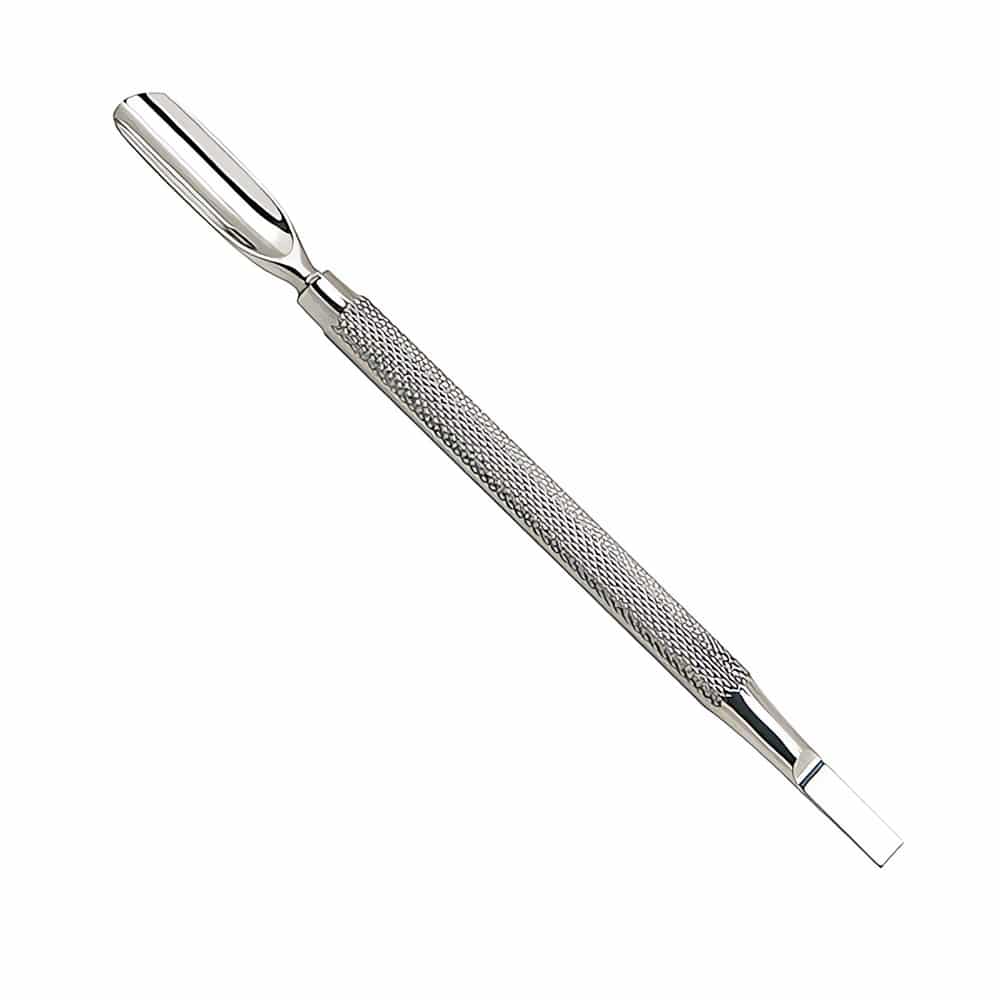 Ammattilaisen kaksipäinen instrumentti jalkahoitoon. Neliökärki puhdistaa kynsivallit ja sondi auttaa sisäänkasvaneiden kynsien hoidossa. Ruostumatonta terästä.