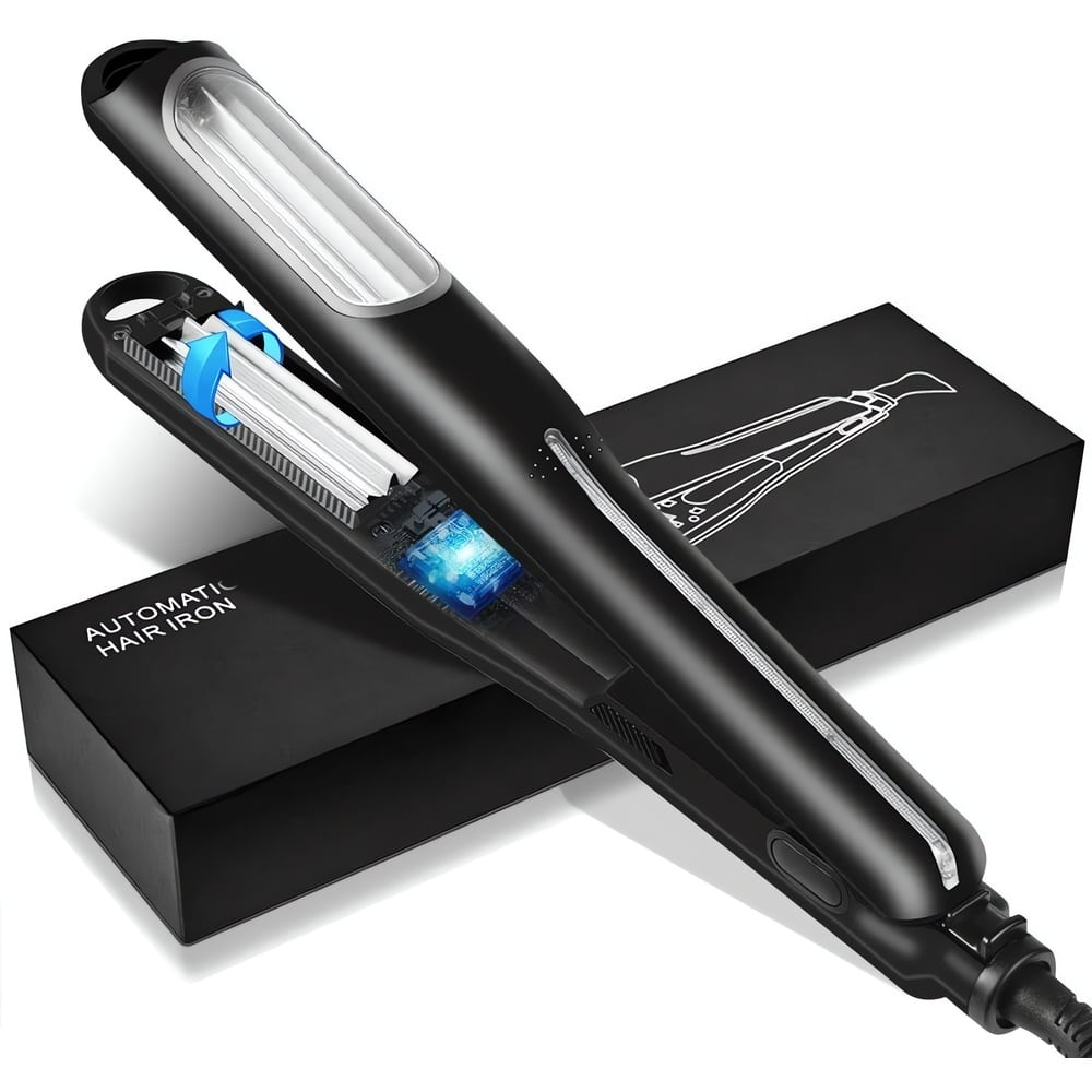 Luo upea tyvikohotus ja kestävä kreppitekstuuri sekunneissa. Automaattinen syöttö tekee hiusten muotoilusta vaivatonta ja nopeaa ilman ranteiden rasitusta.