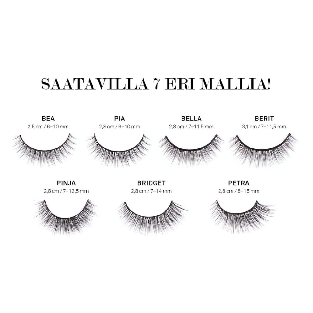 BP Magnetic Lashes Bella tarjoaa kaksi ripsilookia yhdessä paketissa: arkeen ja juhlaan. Helppo vaihtaa alaosaa! Mukana asennusaplikaattori. Vegaaninen ja turva