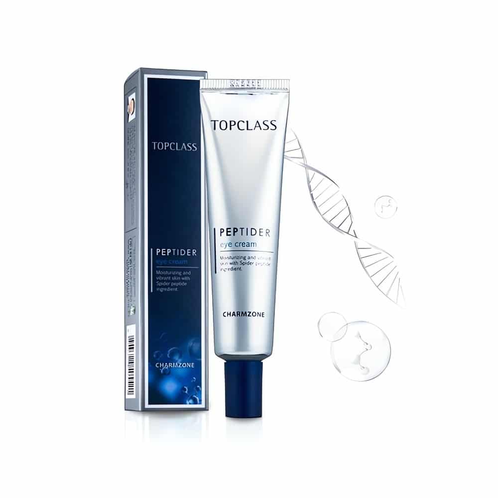 Ylellinen silmänympärysvoide hämähäkin peptidillä. Kosteuttaa