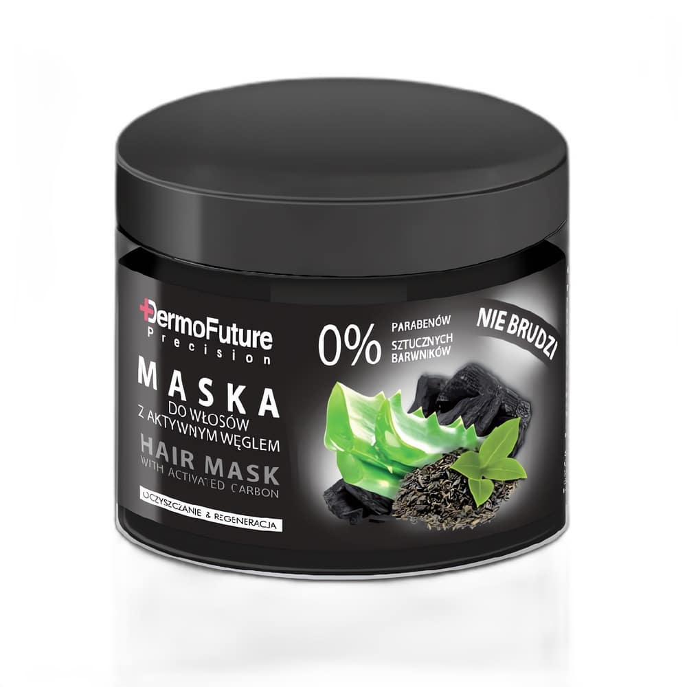 Syväpuhdistava aktiivihiilinaamio hiuksille. Kosteuttaa ja uudistaa