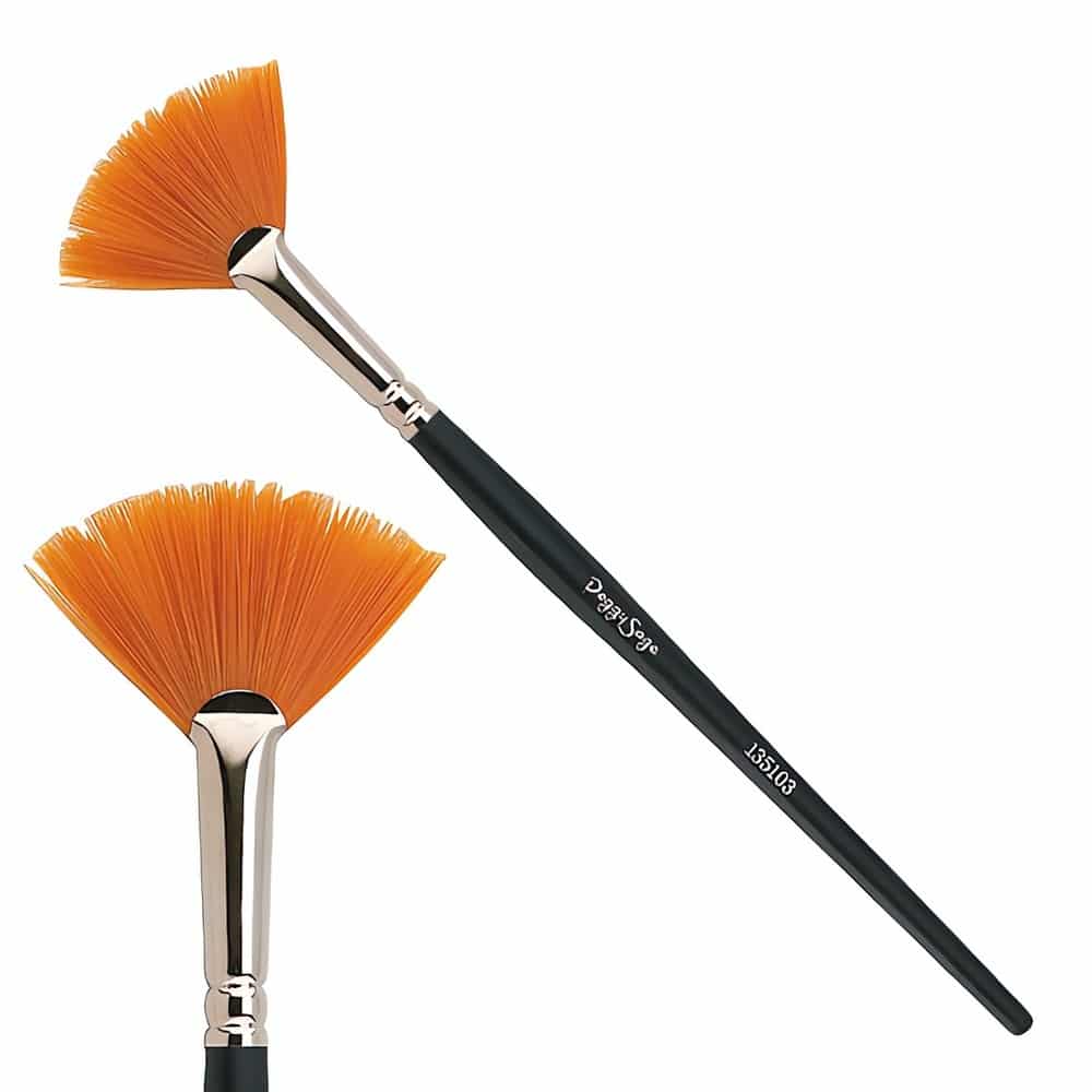 Monikäyttöinen nylon-viuhkasivellin viimeistelyyn. Täydellinen korostustuotteiden levitykseen