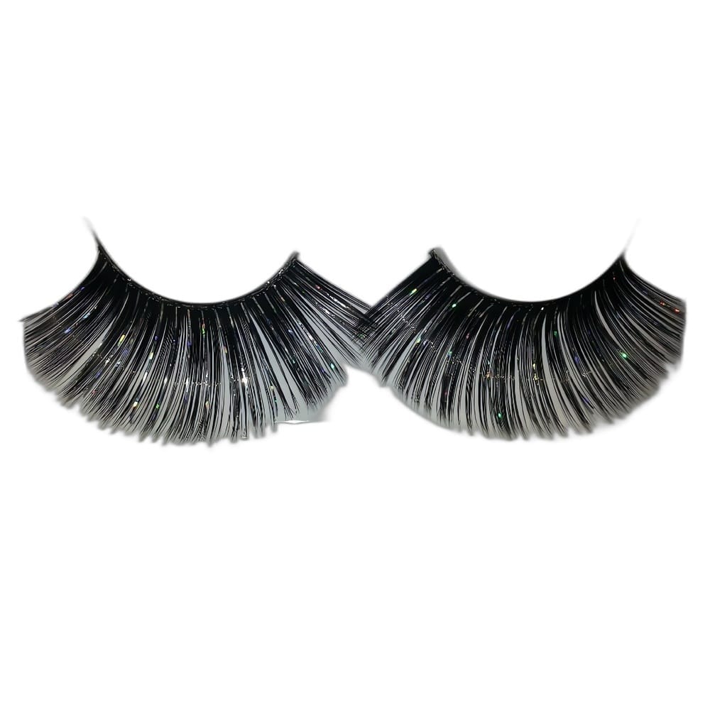 Luo tyrmäävä ja säihkyvä katse! Nämä näyttävät fantasiaripset yhdistävät syvän mustan ja kimaltavan hopean. Täydellinen valinta naamiaisiin tai pikkujouluihin.