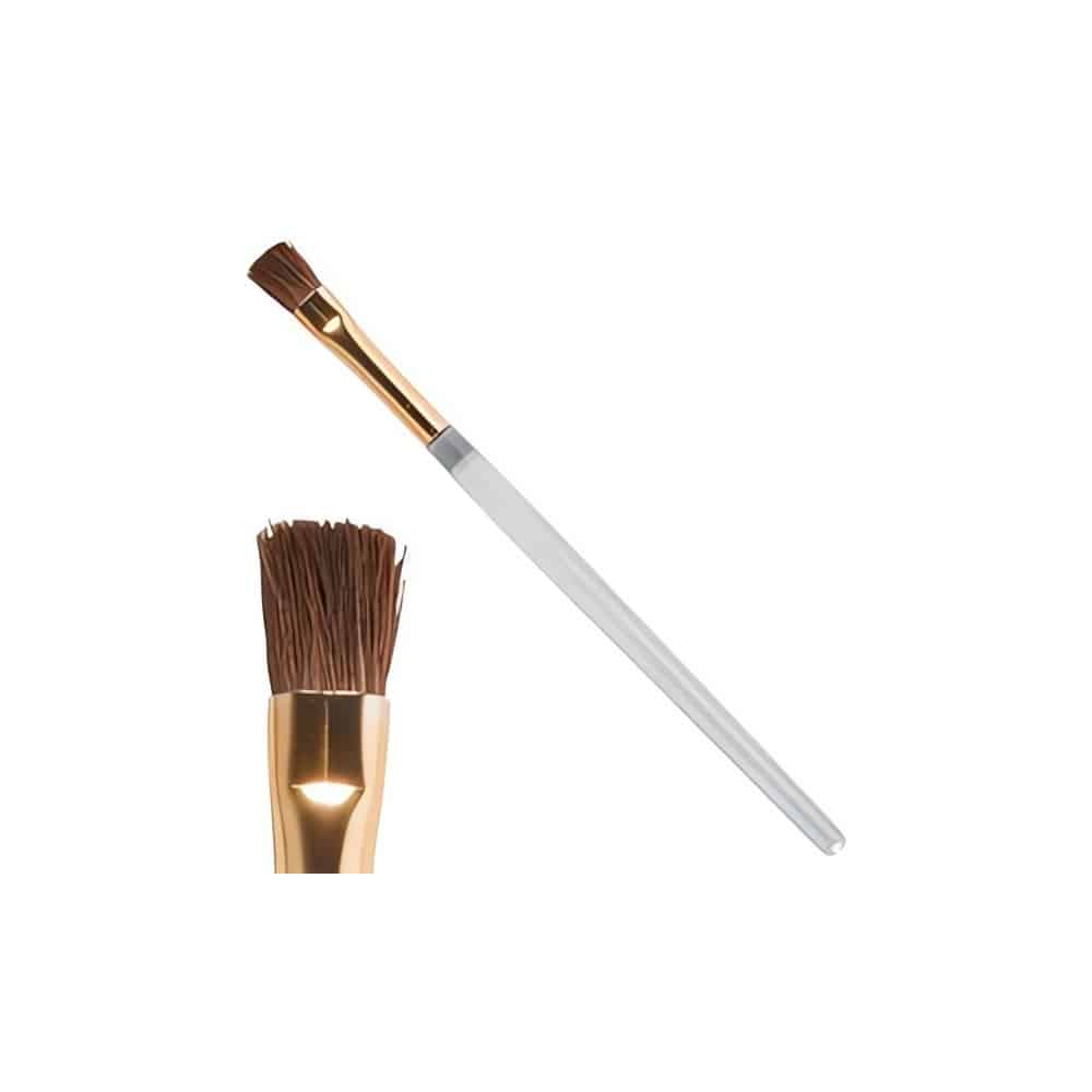 Erikoissivellin glitterin siistiin levitykseen. Tiiviit harjakset nappaavat irtoglitterin ja kynsikoristeet tarkasti ilman sotkua kasvoille tai kynsille.