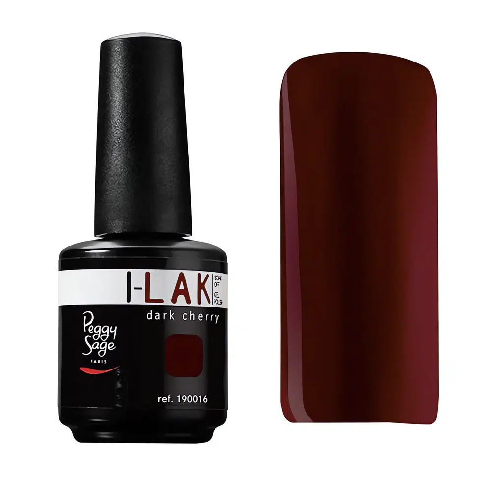 Ylellinen I-LAK Dark Cherry -geelilakka. Ammattilaistason laatu takaa poikkeuksellisen kestävän ja upean