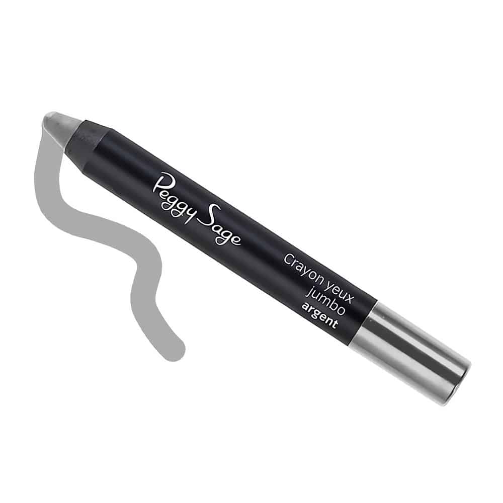 Luo säteilevä katse Peggy Sage Jumbo-rajauskynällä Argent! Metallinhohtoinen hopea liukuu pehmeästi
