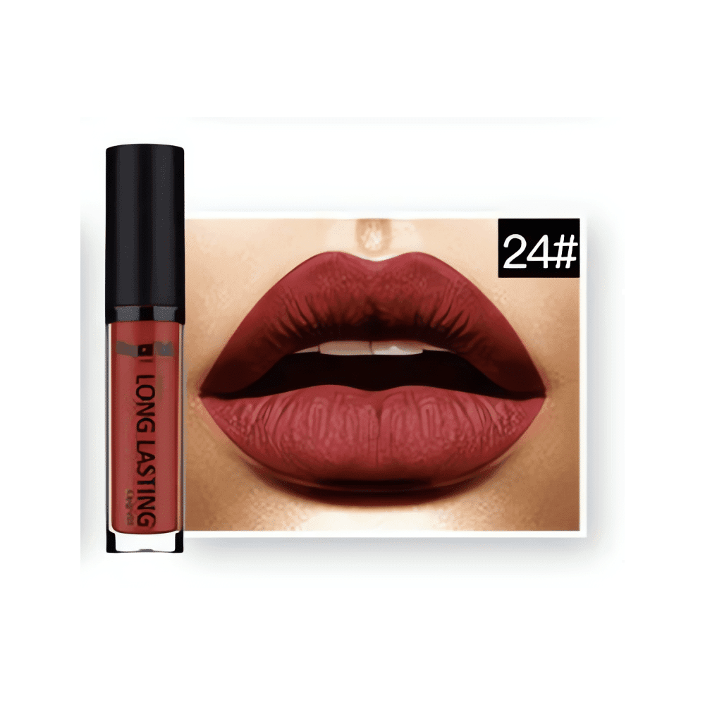 Kestävä ja mattapintainen nestemäinen huulipuna. Runsas pigmentti peittää kauniisti ja tahmaamatta. Upea sävy 24 antaa huulille intensiivisen värin.
