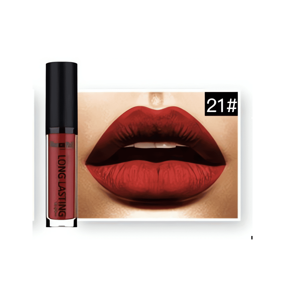 Kestävä ja mattapintainen nestemäinen huulipuna. Runsas pigmentti peittää kauniisti ja tahmaamatta. Upea sävy 21 antaa huulille intensiivisen värin.