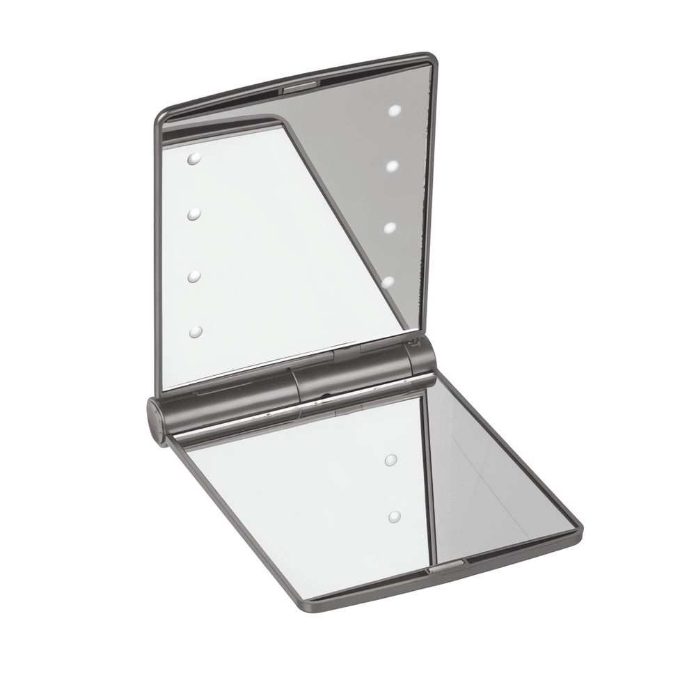 Kätevä kokoontaittuva LED-valaistu meikkipeili