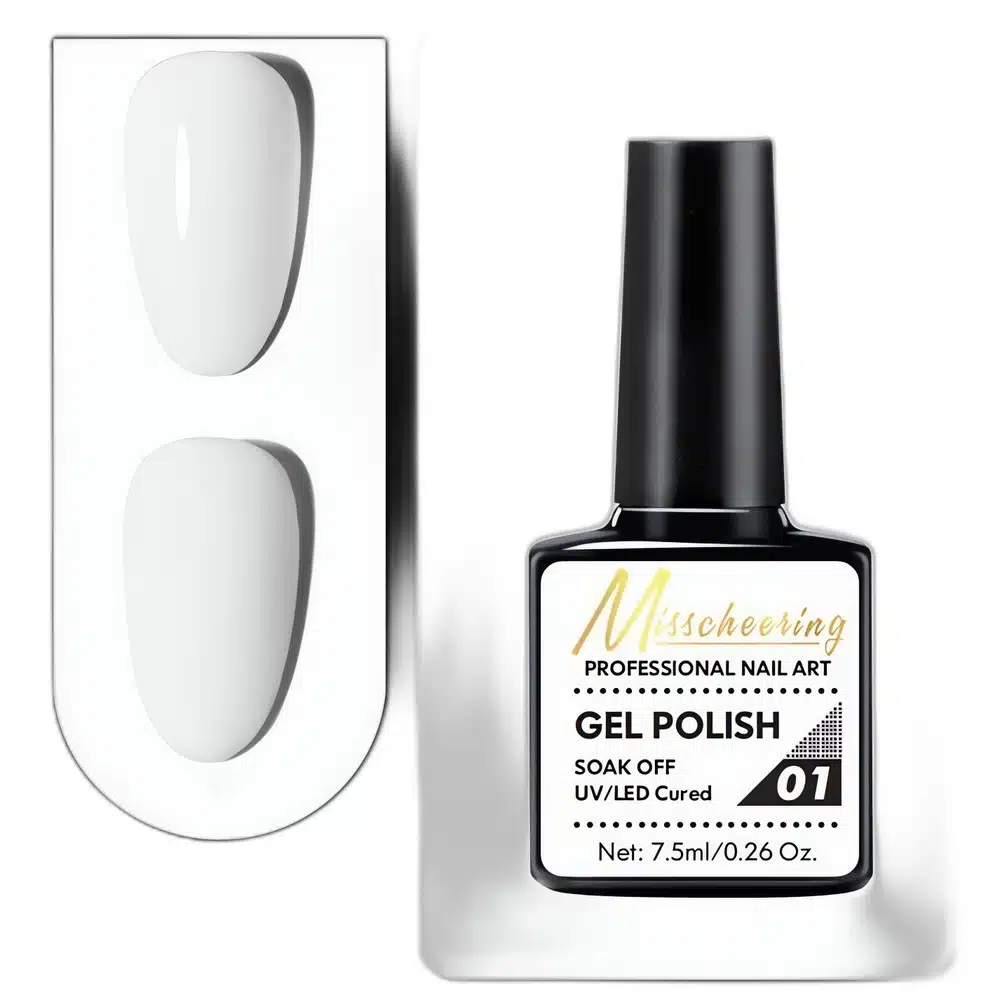 Ammattitason valkoinen geelilakka. Runsaspigmenttinen ja kestävä koostumus takaa virheettömän