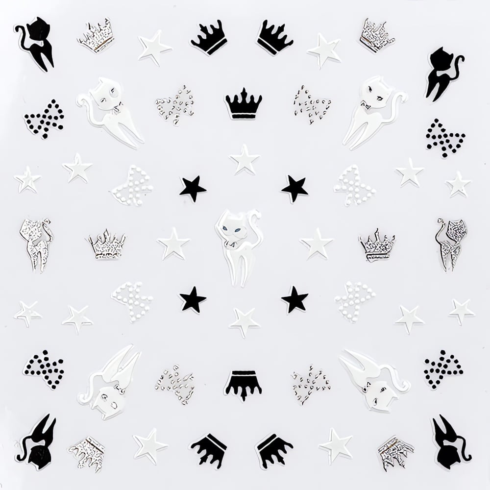 Mustavalkoiset kynsitarrat tuovat persoonallisen ja tyylikkään ilmeen kynsiisi hetkessä. Helppo kiinnittää