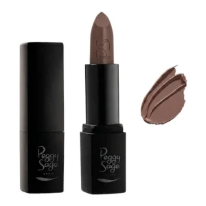 Peggy Sage Cacao Perlé 226, helmiäishohtoinen suklaanruskea huulipuna ja värinäyte.