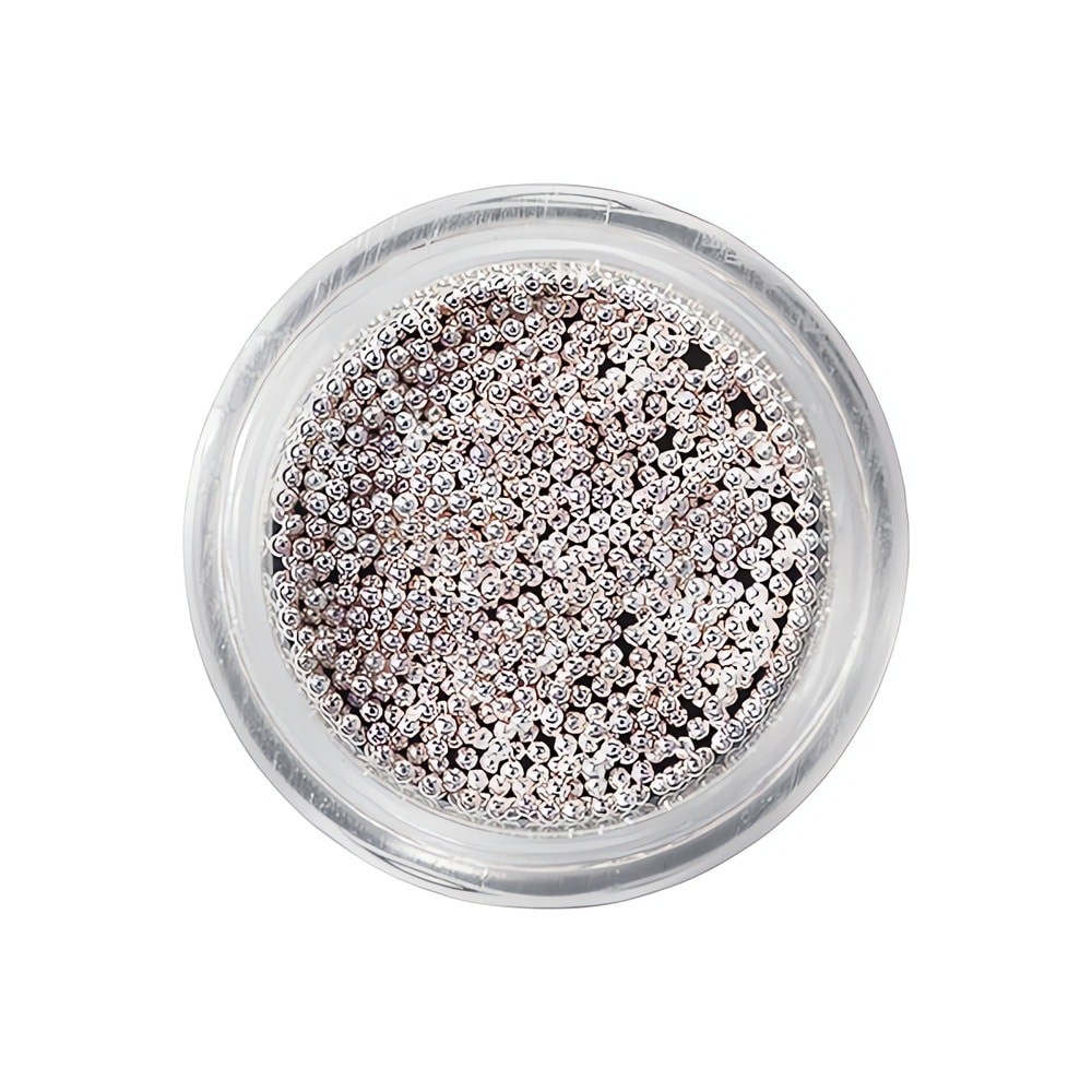 Platinanvalkoiset minikuulat kynsille. Luo ylellinen 3D-kaviaariefekti ja lisää manikyyriisi omaperäistä