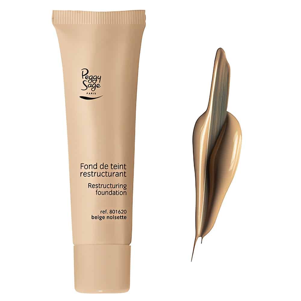 Ylellinen Peggy Sage Uudistava Meikkivoide Beige Noisette yhdistää kauneuden ja tehokkaan anti-age-ihonhoidon. SPF-suoja ja tasainen iho koko päiväksi. 30ml.