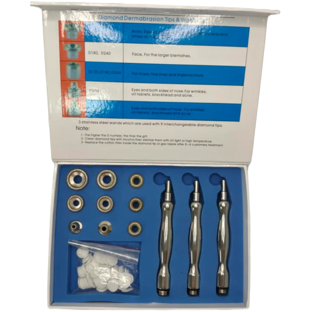 Kattava setti timanttihiontaan. Sisältää 3 teräsvartta ja 9 vaihtopäätä (D120–D240)