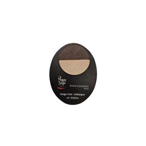 Luo klassisen tyylikäs silmämeikki Peggy Sage Duo -luomivärillä. Lämmin beige irisé ja syvä châtaigne tuovat katseeseen pehmeää hehkua ja luonnollista ryhtiä.