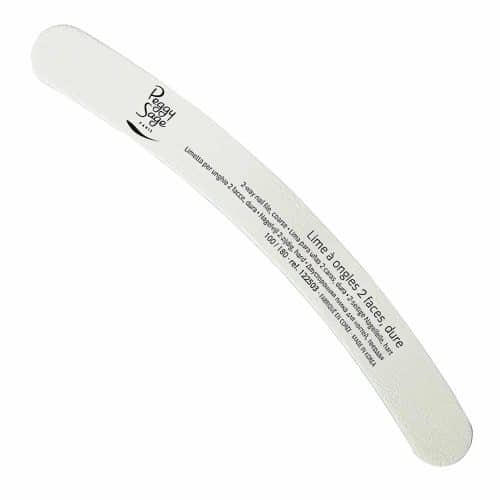 Muotoile kynnet täydellisesti! Peggy Sage -banaanikynsiviila (100/180) tarjoaa tarkan ja tehokkaan viilauksen geeli- ja luonnonkynsille. Ergonominen ja pestävä.