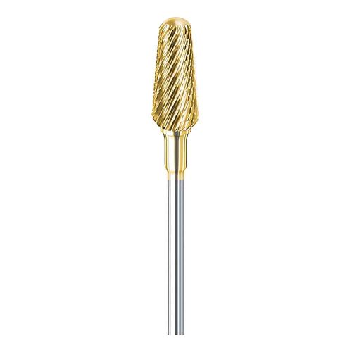 Monikäyttöinen titaanipinnoitettu poranterä (M) geeli- ja akryylikynsien muotoiluun. Vähentää kuumenemista ja nopeuttaa työtä. Halkaisija 6mm. Ref 143201.
