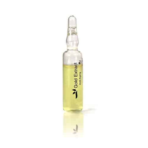 Ylellinen anti-age-tehohoito! Santana Gold Extract -ampulli silottaa ryppyjä Matrixyl®-peptidillä ja tuo kasvoille välittömän kultaisen hehkun.
