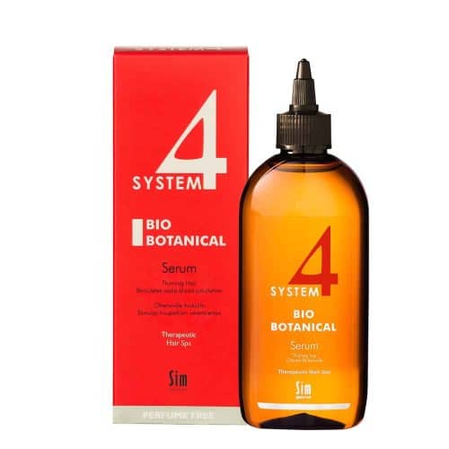 Tehokas System 4 Bio Botanical -seerumi taistelee hiustenlähtöä vastaan. Se stimuloi hiuspohjaa
